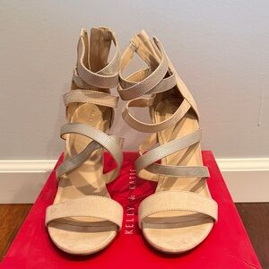 Kelly & Katie Neutral Beige Strappy Sandals